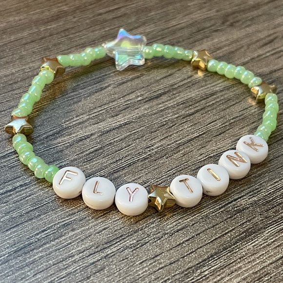 Disney Inspired Bracelet Fly Tink custom handmade with gold colored stars - Picture 3 of 5